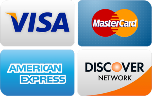 We accept VISA, MasterCard, AmEx & Discover